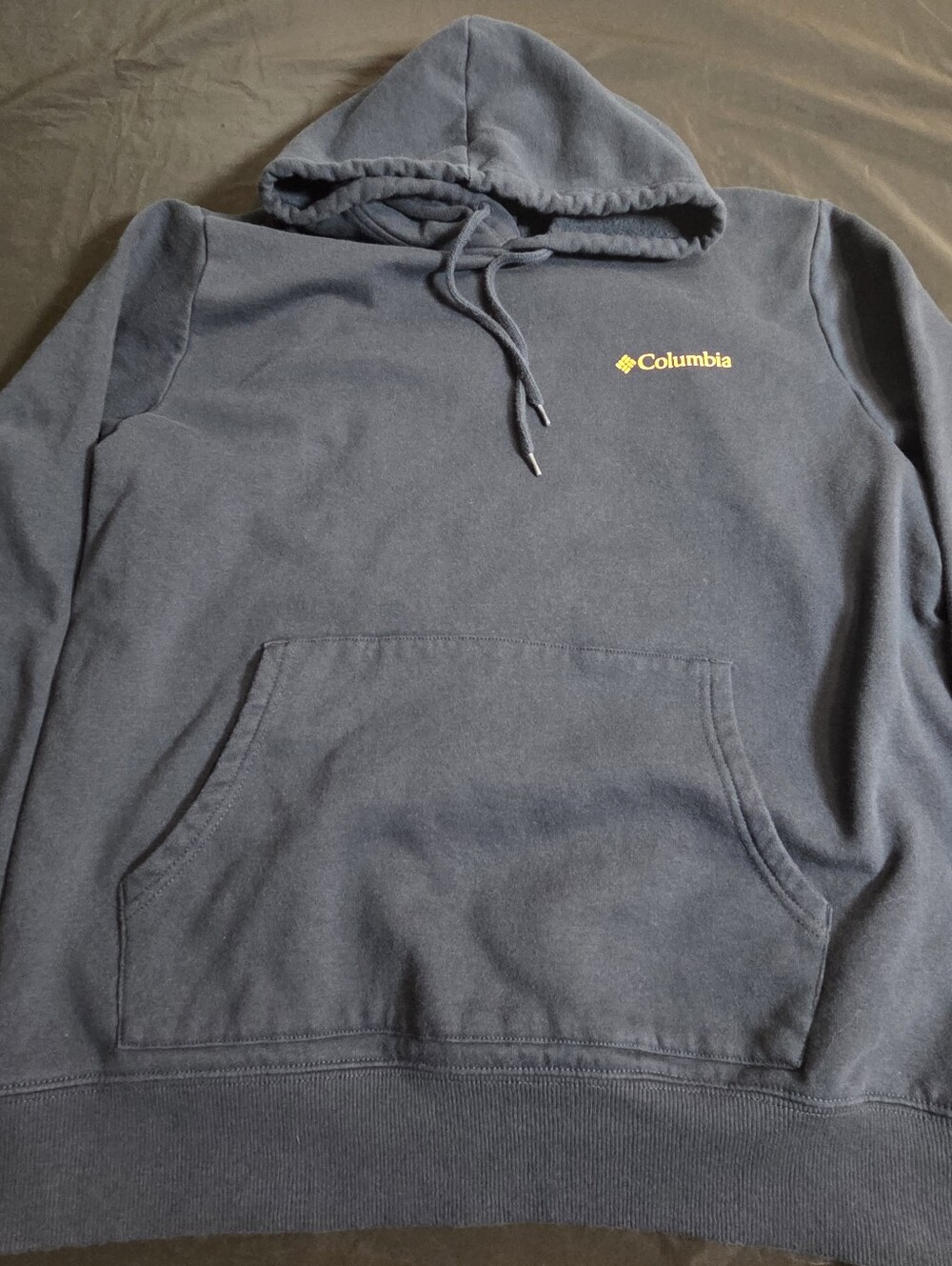 Columbia Hoodie Sweatshirt Mens Medium Navy Fleece Pullover